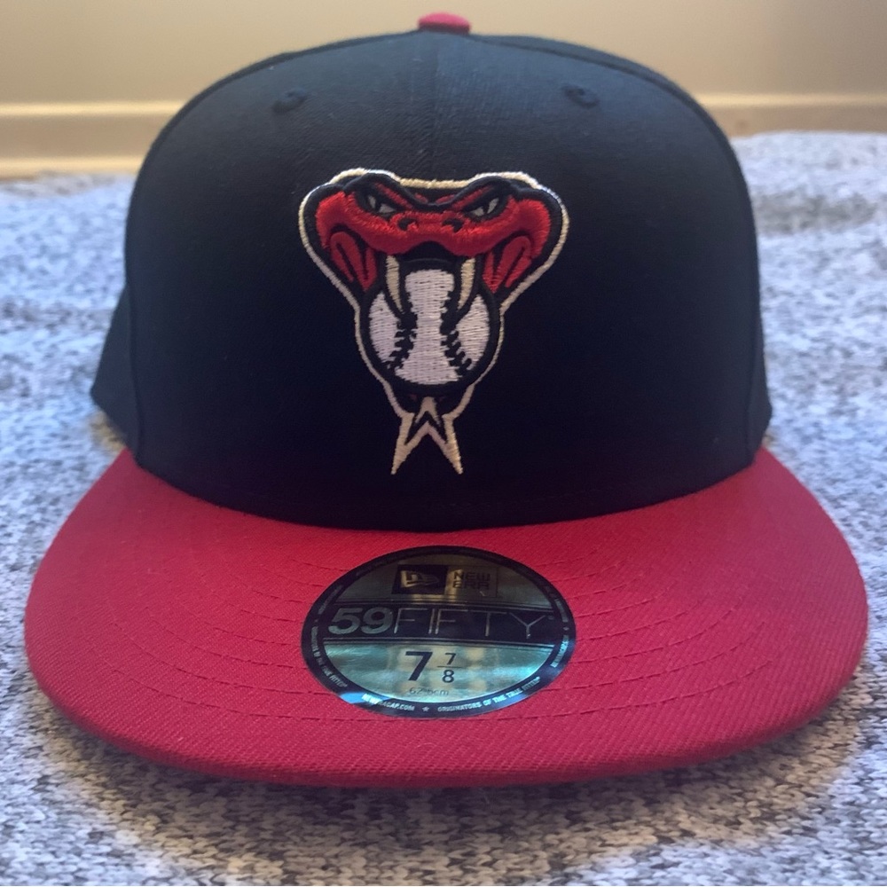 Men's New Era Black/Red Arizona Diamondbacks 59FIFTY Fitted Hat - SIZE 7 7/8 Cap